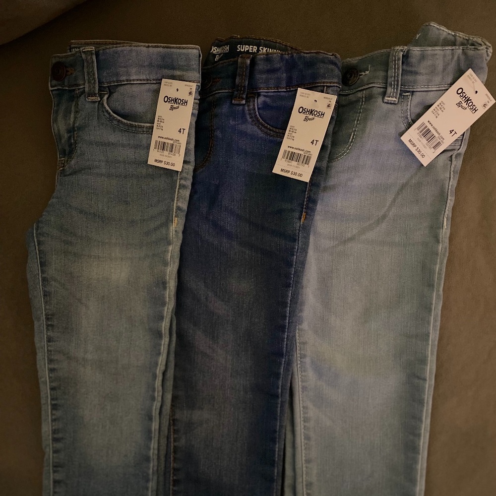 3 pairs 4T OshKosh jeans